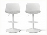 Artiss 2x Bar Stools Kitchen Swivel Gas Lift Counter Dining Chair Curved White BA-BB-8097C-WHX2