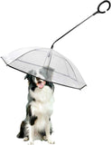 Transparent Dog Umbrella with Leash, Windproof Pet Umbrella with C-Shaped Handle, Adjustable Angle, V1237-ZY-924-350