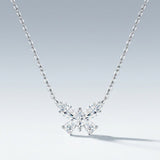 Elegant Butterfly Moissanite Pendant Necklace with Shimmering Crystals, Hypoallergenic Silver-Tone V1341-ZY-7U4NXBAM-MOISSANITE-PREMIUMS925