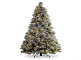 Christabelle 2.3m 7.5ft Alpine Snow Christmas Tree Pre Lit Multi Function LED Flocked Pine Cone 112_WFLAS75