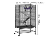 69" Metal Small Animal Cage 4-Tier Rolling Ferret Cage with Tray 3 Ramps V952-JSXDL301869I2SROXV0