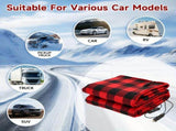 12V Car Electric Blanket for Cozy Winter Travel Soft Fleece Heating Throw for Cars, Trucks, RVs, V1341-ZY-NPJBVML3-RED
