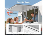 Concession Window 1524x915 mm, Aluminum Alloy Service Window for Food Truck, Up to 85 Degrees Stand V952-SCFWCK6036YCSVAAR001V0