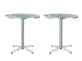 Gardeon Set of 2 Outdoor Bar Table Aluminium Round 70/110CM FF-TABLE-AL60-70110X2
