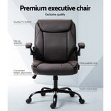 Artiss Executive Office Chair Mid Back Brwon OCHAIR-G-7023-BR