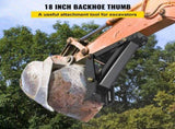 45.7 cm Backhoe Thumb, 12 mm Teeth Thickness Heavy Duty Excavator Thumb, Black Steel Weld On Thumb V952-FCMZ18INCBH12MM01V0