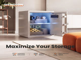 Wendlon White Touch Screen Safe Boxwith Electronic password, Backlit Keypad, LED Light, Anti-Rust & V1411-AU000042EW
