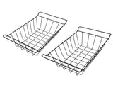 2 Pcs Freezer Wire Storage Basket PE Coated Hanging Rack Organizer Bin Black for Refrigerator V1294-YM0901-3113230263717