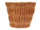 1Pc Beige Wicker Woven Trash Can Natural Rattan Storage Basket V1369-AZ3-W-24959