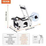 VEVOR MT-50 Semi-Automatic Round Bottle Labeling Machine, Adjustable Bottle Labeler 50pcs/min Label V952-MT-50YPTBJ0000001V3