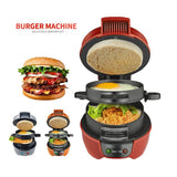 Electric Burger & Sandwich Maker for Home, Non-Stick Dual Heating Plates, Quick Breakfast Grill for V1341-ZY-M22LX289-RED