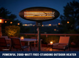 2000W 2.1m Free Standing Adjustable Portable Outdoor Electric Patio Heater Black V196-H600