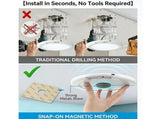Rechargeable Motion Sensor Ceiling Light with Remote, Magnetic Lights for Ceiling, 3 Colors Dimmable V1366-AZ2-W-11609