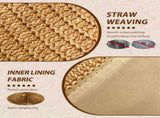 Woven Straw Clutch Bag with Fabric Lining Straw Clutch Purse with Detachable Chain for Beach V1366-AZ2-W-15025