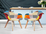 Artiss Dining Chairs Set of 2 Fabric Retro Replica DSW BA-TW-M2503-66FBX2