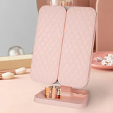 Smart Touch LED Vanity Mirror - 3 Color Dimmable Lights, 270&deg Adjustable, Rechargeable Desktop V1232-HZJSZ001