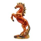 Auspicious Fire Horse Figurine, Standing Stallion Statue, Hand-Polished Mirror Finish, Home and V1192-AZ-W-24355