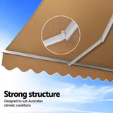 Instahut Retractable Folding Arm Awning Manual Sunshade 2.5Mx2M Beige AWN-B-ARM-25X20-BEIGE