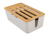 Router Storage Box Large Space Multi Hole Bit Bamboo Cover Home WiFi Router Organizer V1294-YM0703-3117230058411