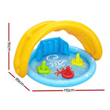 Bestway Kids Pool 115x89x76cm Inflatable Play Swimming Pools w/ Canopy 31L BW-POOL-KID-52568