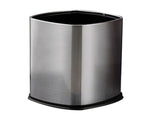 12L Rectangular Trash Can Lidless Living Room Kitchen Office Stainless Steel Dustbin Trash Can V1294-YM0703-3118230032011