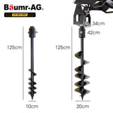 BAUMR-AG Post Hole Auger for BSR5000 Mini Loader Skid Steer, with 100mm & 200mm Bits, Quick Connect V219-GSDACCPCD12A