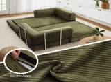 Artiss Convertible Folding Sofa Bed Green SBED-E-FLD03-2S-GN-AB