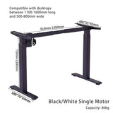 140cm Standing Desk Height Adjustable Sit Stand Motorised Grey Single Motor Frame Black Top V255-SMG-140B