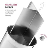 Stainless Steel Kitchen Storage Bucket Rotating Partition Design Lidless Organizer for Desktop & V1192-AZ-W-28146