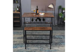 Viviendo Dining Table, Bar Table with Wine Storage Rack - Industrial Style V563-FRN-006-105-MTL