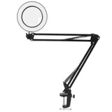 LED 5X Magnifying Lamp with Clamp USB Dimmable Desk Magnifier Light for Reading Embroidery V1294-YM0901-3119200149311