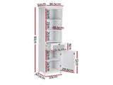 Artiss Bathroom Cabinet Storage X2 White Rattan 161cm FURNI-G-BATH-RAT-01-WHX2