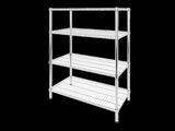 Modular Wire Storage 120x60cm Steel Shelving Chrome With Fixed Legs For Garage Warehouse Or Kitchen V63-841321