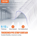Strip Curtain, 3048 cm L x 30.5 cm W x 3 mm Thickness, Clear Ribbed PVC Curtain Strip Door Bulk V952-JZMLJZDLWWJCM7HTCV0