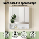 Cefito Bathroom Mirror Cabinet Medicine Adjustable Shelves Wall Hung 700x750mm White BV-MC-7075-WH