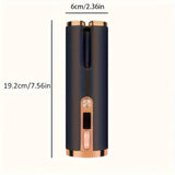 Black - gold color Black Automatic Hair Curler LED Temperature Display USB Rechargeable Curler Salon V1102-108-BLA-57936