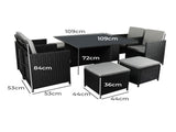 Levede 9PCS Outdoor Table Chair Set OD1040-BK