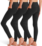 3 Pack Girls' Leggings with Pockets, Ankle Length Athletic Yoga Pants for Kids Clothes V1258-DP02-C-1472
