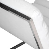 Caviar Bonded Leather & Steel Lounge Accent Chair in White V1041-JMC-1059WHITE
