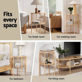 Artiss Coffee Table 2-Tier Round Wood FUR-Z-COF-01-WD