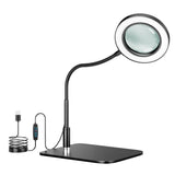 10X Desk Magnifying Glass with Light and Stand, Large Magnifying Lamp Magnifying Light for Crafts V1192-AZ-W-3885