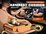 Car Center Console Organizer with Cup Holders & Phone Holder, PU Leather Armrest Storage Bag for V1366-AZ2-W-10820