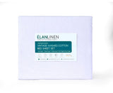 Elan Linen 100% Egyptian Cotton Vintage Washed 500TC White King Bed Sheets Set V107-KBWHTSS