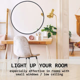 2 Set Wall Mirror Round Aluminum Frame Bathroom 80cm BLACK V274-FT-BM-ALUR-BK80-X2