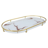 Bathroom Storage Tray Light Luxury Decorative Golden Texture Oval Bathroom Organiser Tray for Soap V1294-YM0710-3112230084611