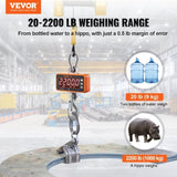 VEVOR Digital Crane Scale, 2200 lbs/1000 kg, Industrial Heavy Duty Hanging Scale with Remote V952-ZXDCZX200GYZ5IWZ1V9