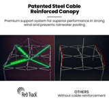 RED TRACK 3x3m Premium Pop Up Gazebo Marquee, Patented Steel Cable Canopy Support System, Wheeled V219-OTDGZWRT33WB