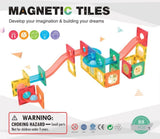 88 Pcs non-toxic STEM Educational, Durable Magnetic Tiles/Puzzle with Storage Bag V196-LZW-806