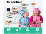 Keezi Kids Kitchen Play Set Wooden Pretend Toys Cooking Children Storage White PLAY-WOOD-DISPENSER-WH