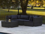 LONDON RATTAN 4 Piece 3 Seater Modular Outdoor Lounge Setting incl. Coffee Table, Grey V219-OTDOLSLR3SGY3